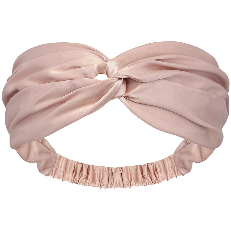 Повязка для волос Essential, розовая (пыльная роза) с логотипом