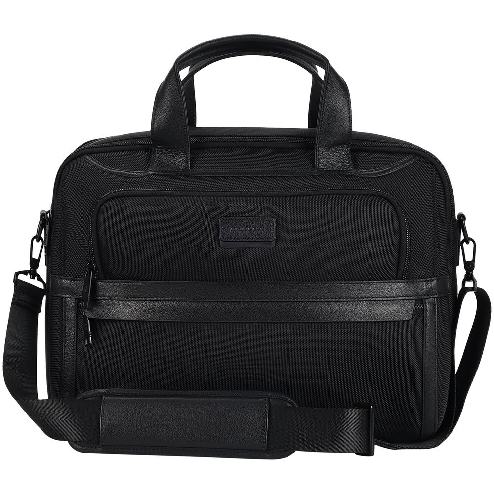 Сумка для ноутбука Santiago Nylon, черная с логотипом