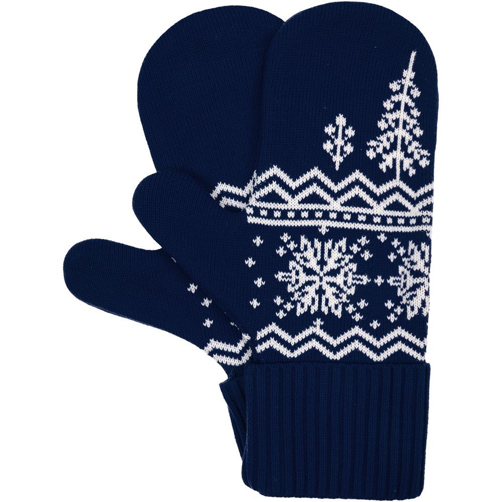 Варежки Elnik, синие с молочно-белым Варежки Elnik, синие с молочно-белым