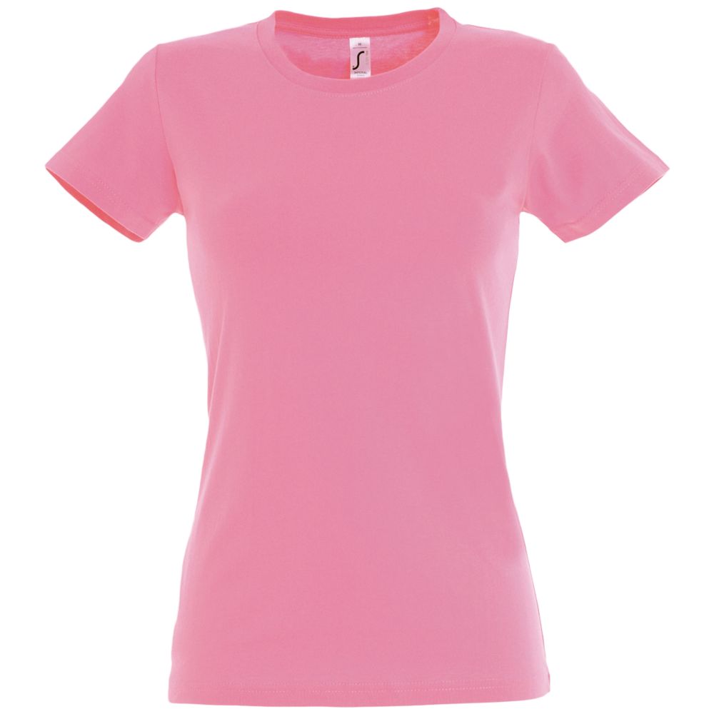 Футболка женская Imperial Women 190, розовая с логотипом