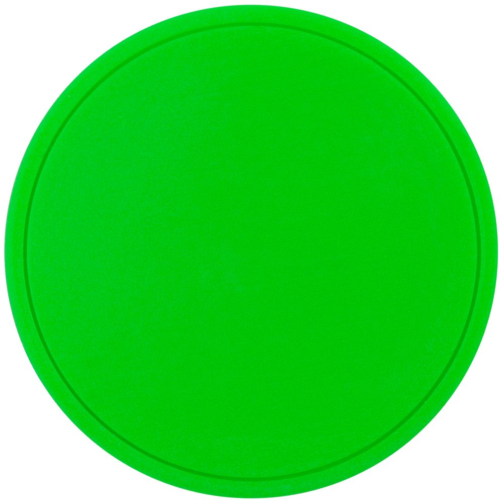 Лейбл из ПВХ Dzeta Round, L, зеленый неон с логотипом