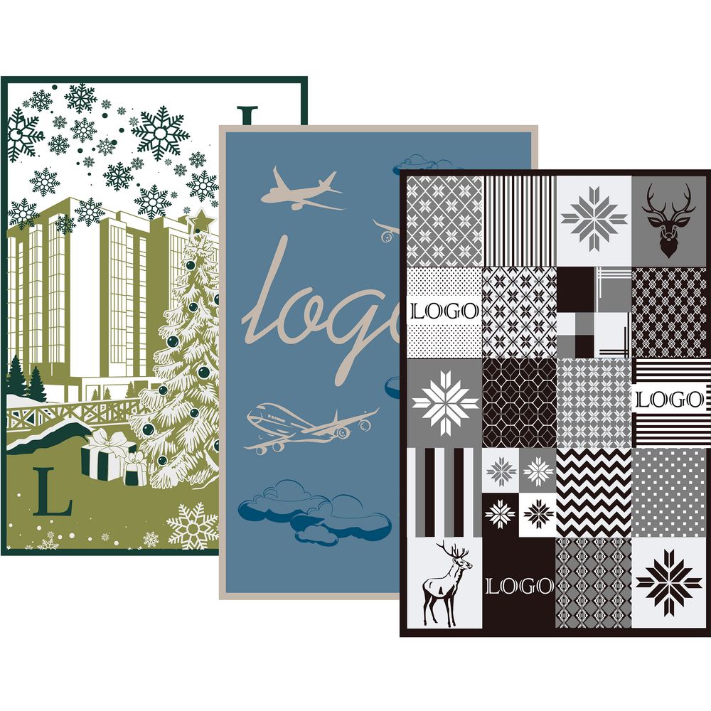 Плед на заказ Tricksy Net, 3 цвета, М, полушерсть с логотипом