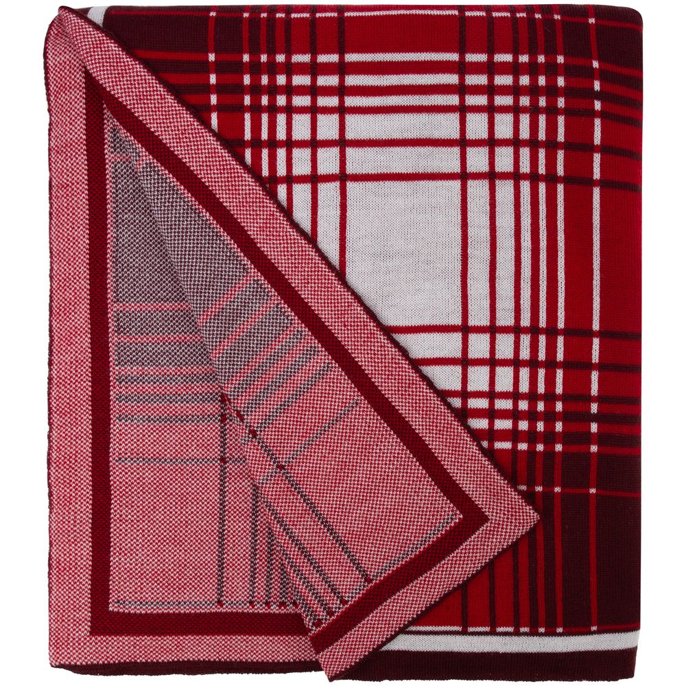 Плед Duotone, красный с белым с логотипом