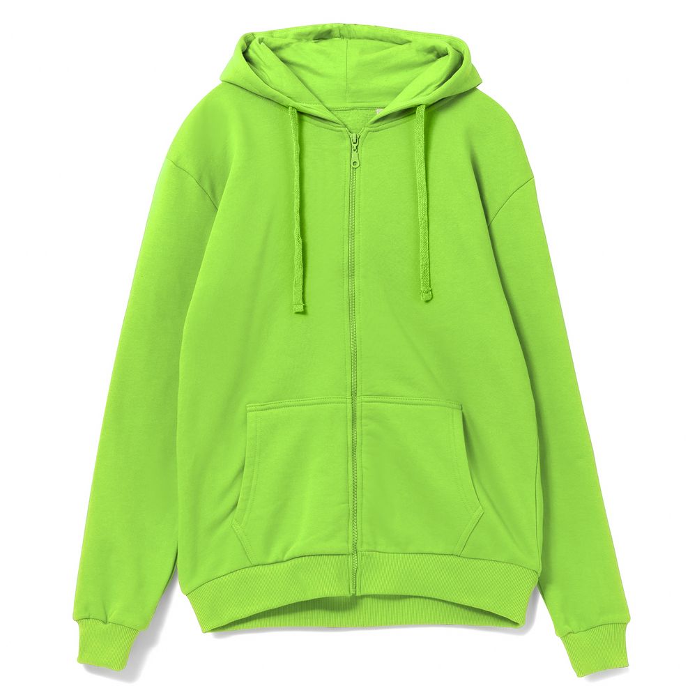 Толстовка на молнии с капюшоном Siverga Heavy 2.0, зеленое яблоко с логотипом