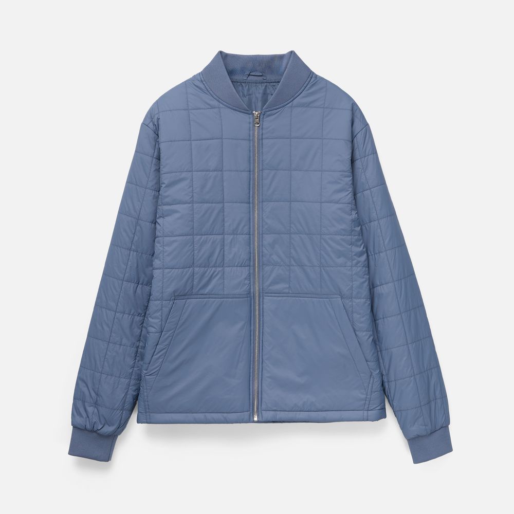 Куртка унисекс Warmbridge, синяя (джинс) с логотипом