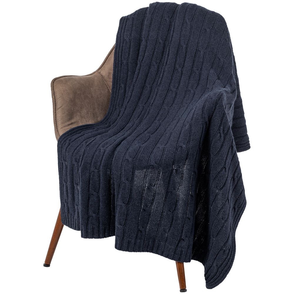 Плед Auray, синий с логотипом