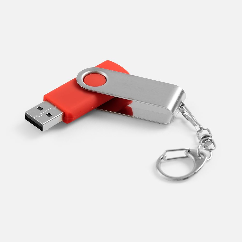 Флешка Twist, красная, 16 Гб с логотипом