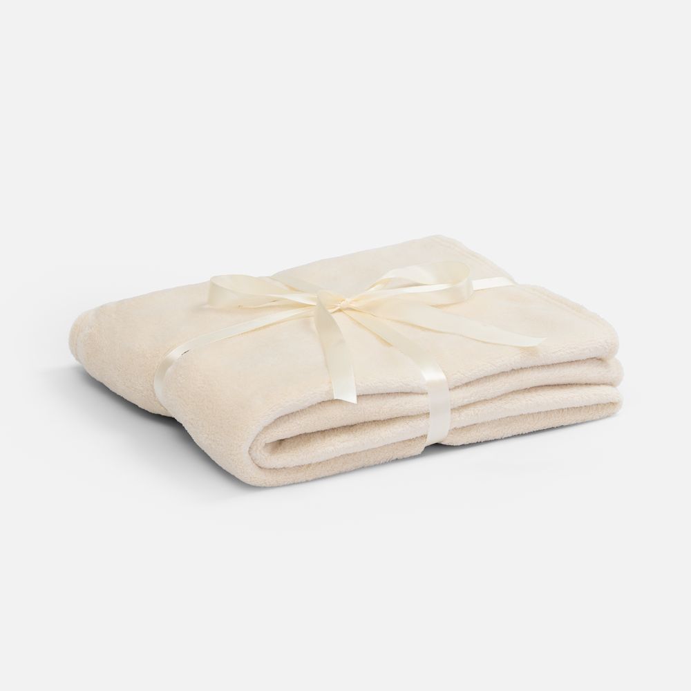 Плед Plush, бежевый с логотипом