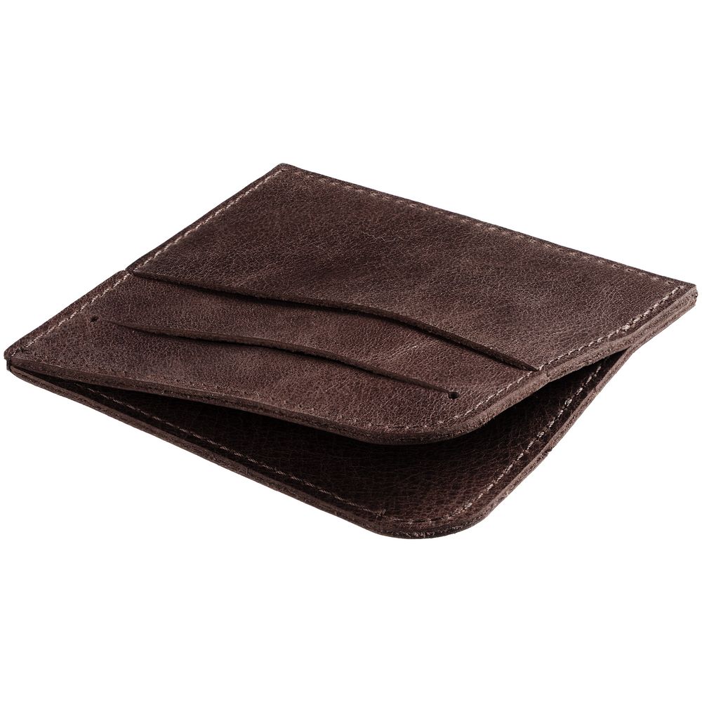 Чехол для карточек Apache, темно-коричневый с логотипом