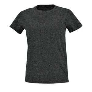 Футболка женская Imperial Fit Women, черный меланж с логотипом