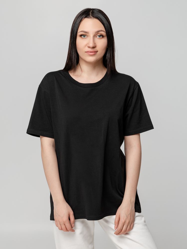 Футболка унисекс оверсайз Street Vibes, черная с логотипом