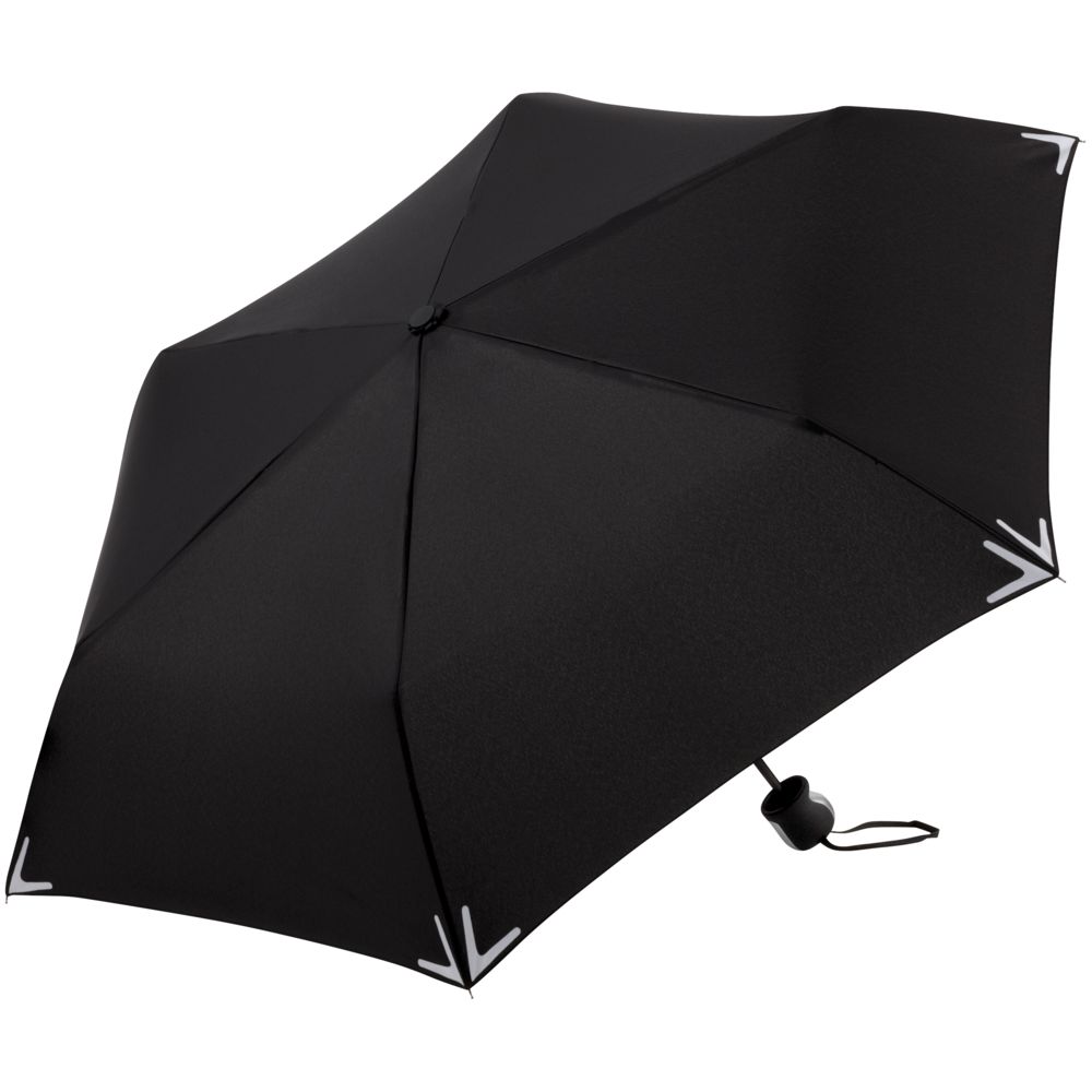 Зонт складной Safebrella, черный с логотипом