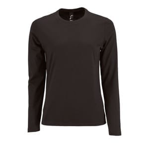 Футболка с длинным рукавом Imperial LSL Women, черная с логотипом