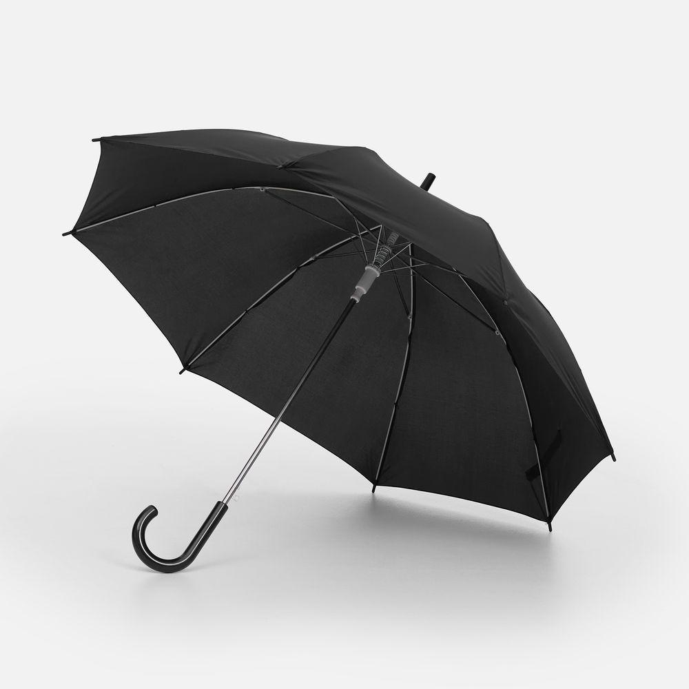 Зонт-трость Promo, черный с логотипом