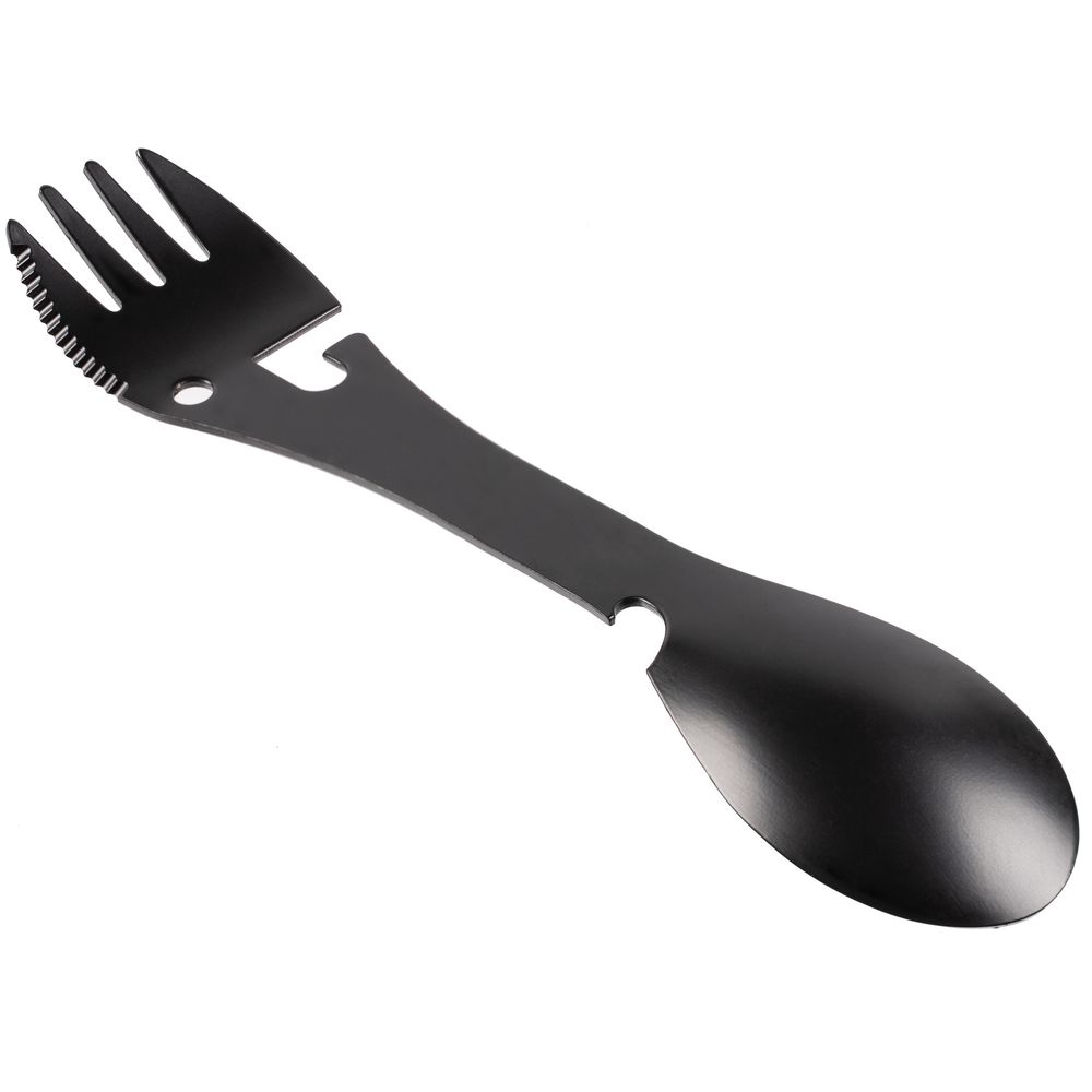 Походный столовый прибор Full Spoon, черный с логотипом