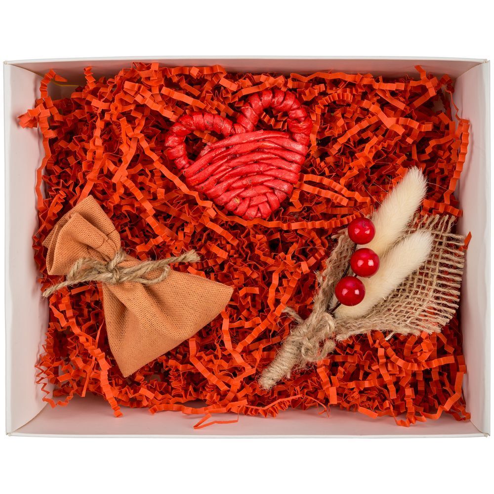 Коробка с окном InSight, белая с красным наполнением с логотипом