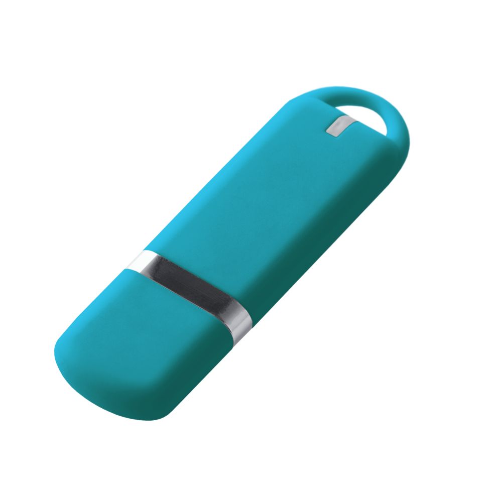 Флешка Memo, 8 Гб, бирюзовая с логотипом