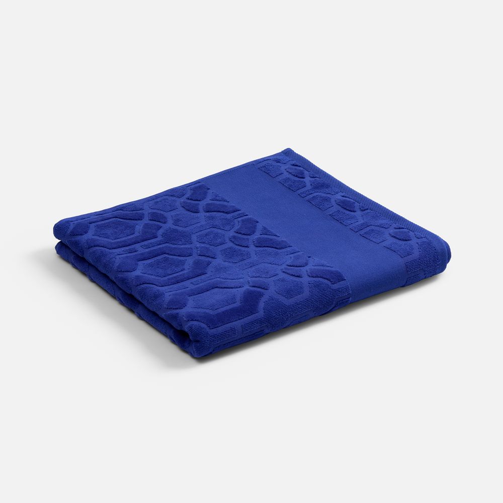 Полотенце Velin, большое, синее с логотипом