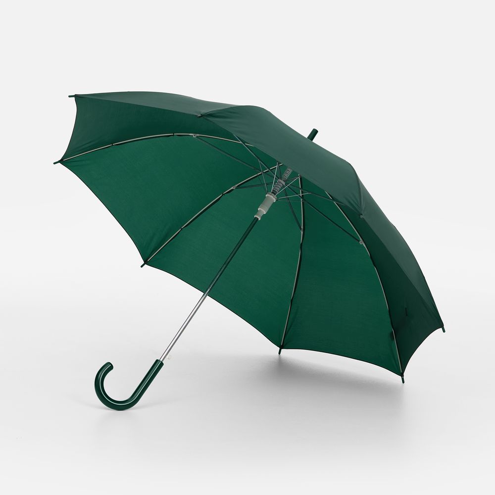 Зонт-трость Promo, темно-зеленый с логотипом
