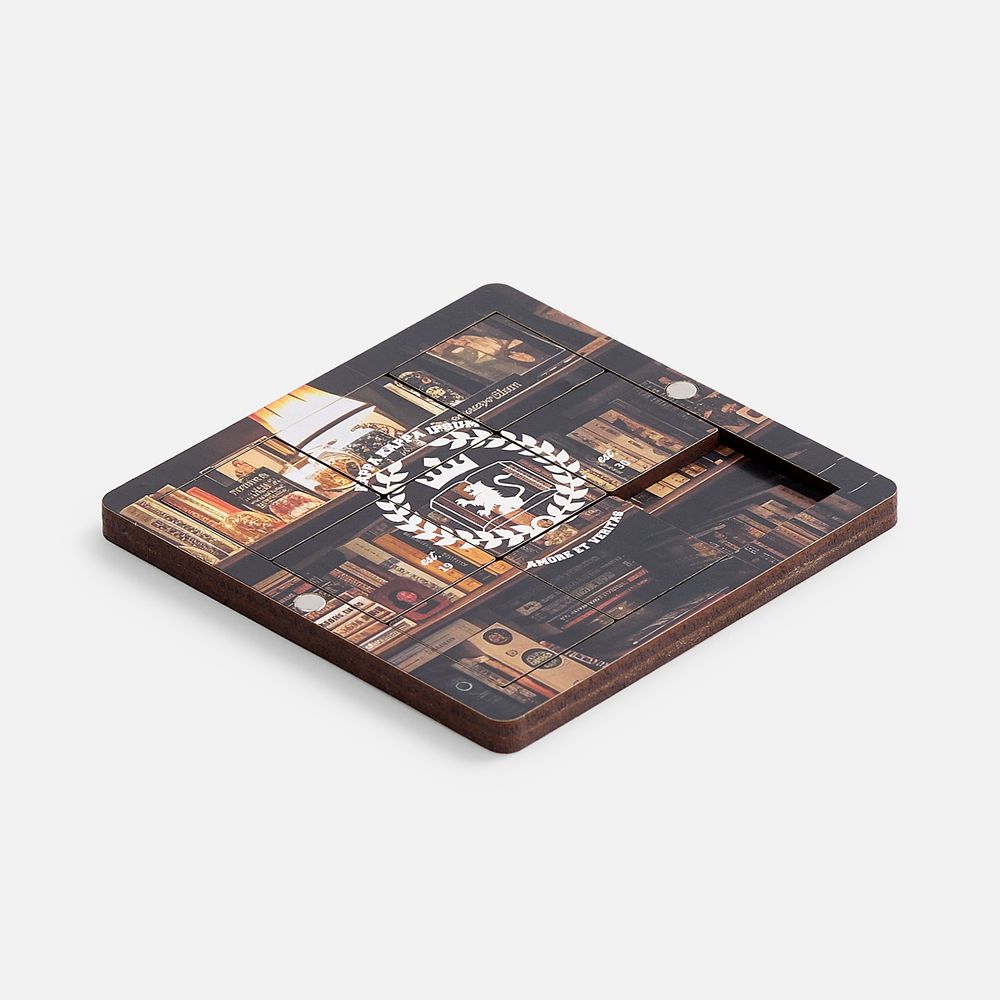 Головоломка-пятнашки с крышкой PuzzleBox на заказ с логотипом