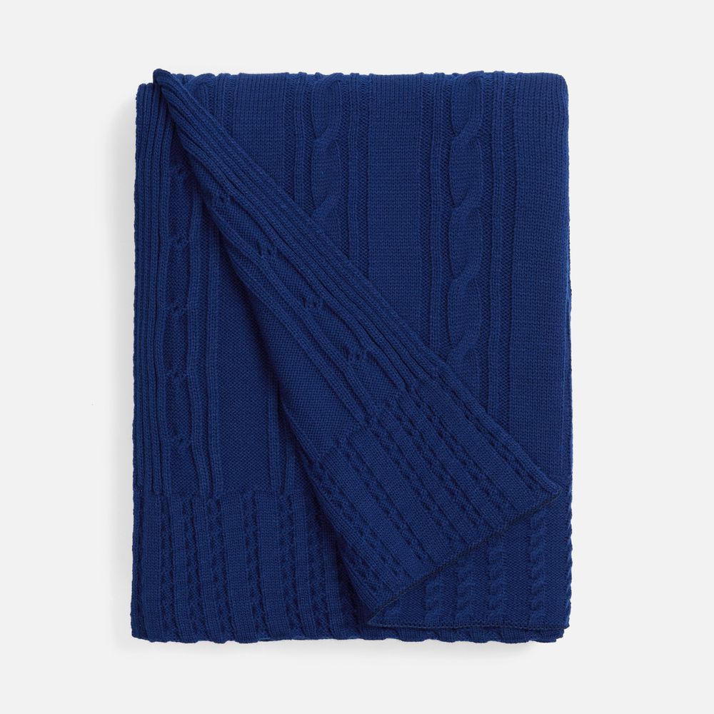 Плед Remitti, темно-синий (кобальт) с логотипом