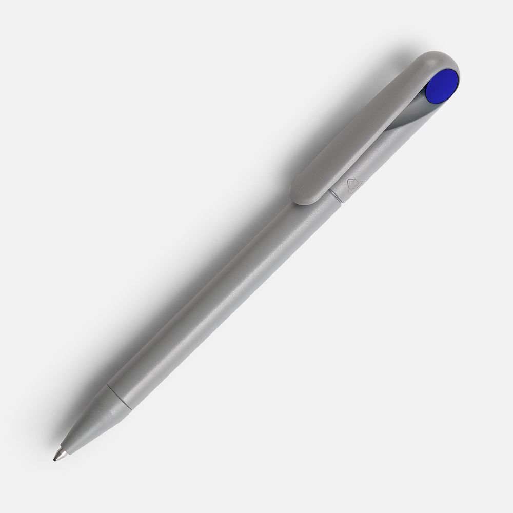 Ручка шариковая Prodir DS1 TMM Dot, серая с синим с логотипом
