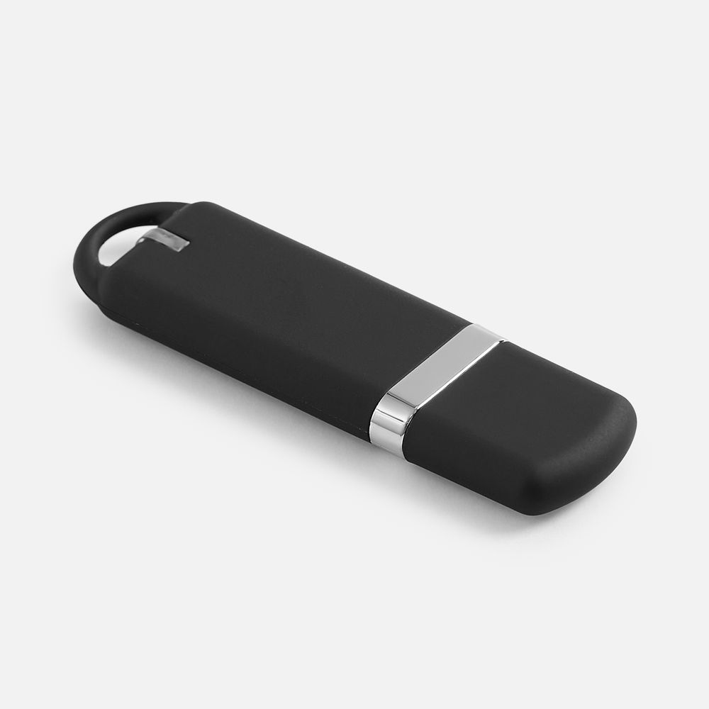 Флешка Memo, 16 Гб, черная с логотипом