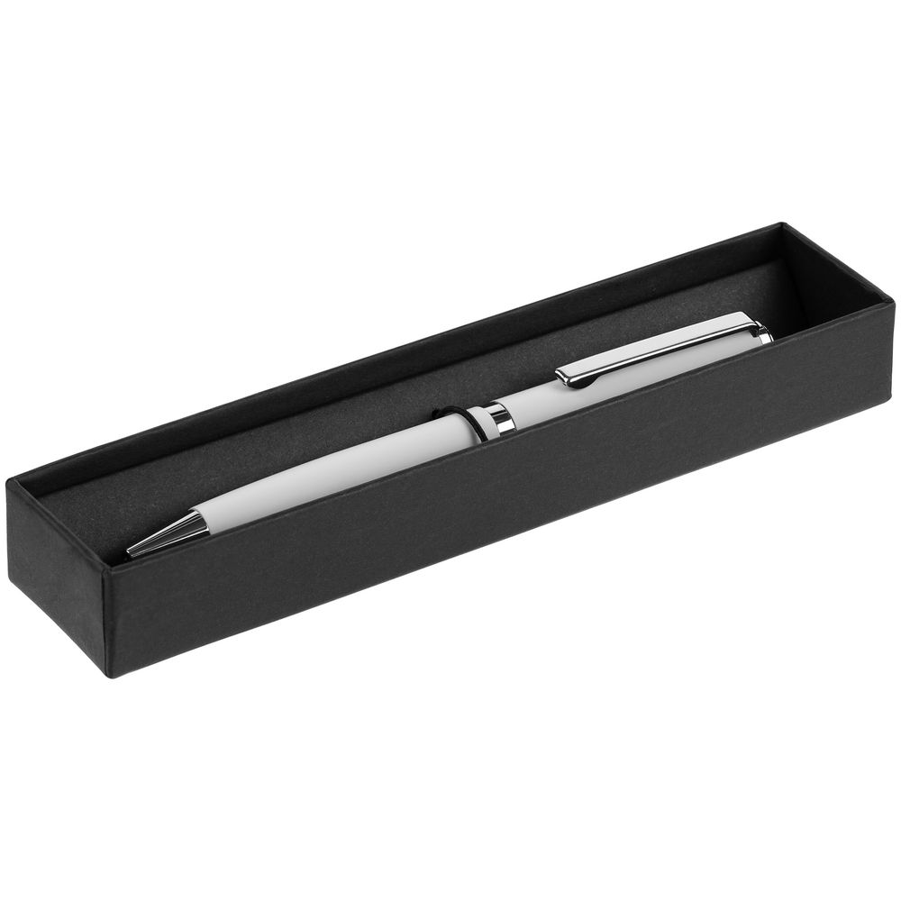 Ручка шариковая Inkish Chrome, белая с логотипом
