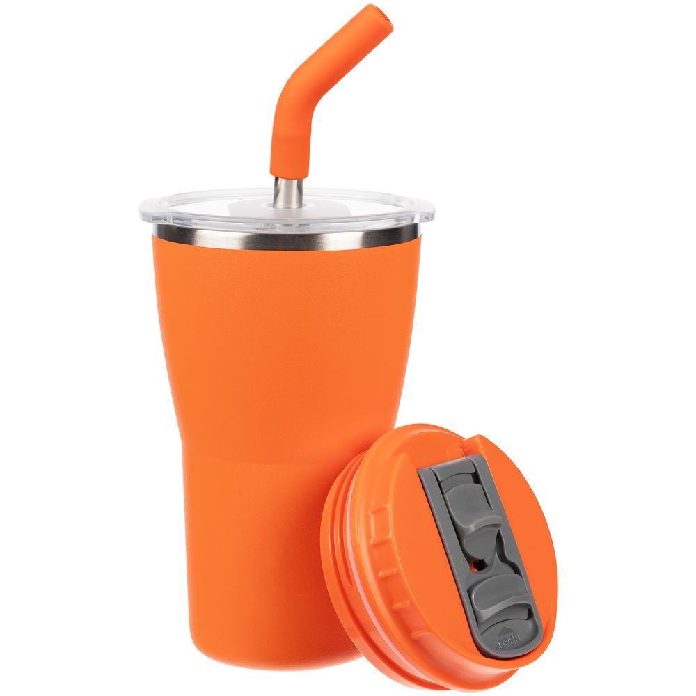 Термостакан Sapporo без логотипа, оранжевый с логотипом