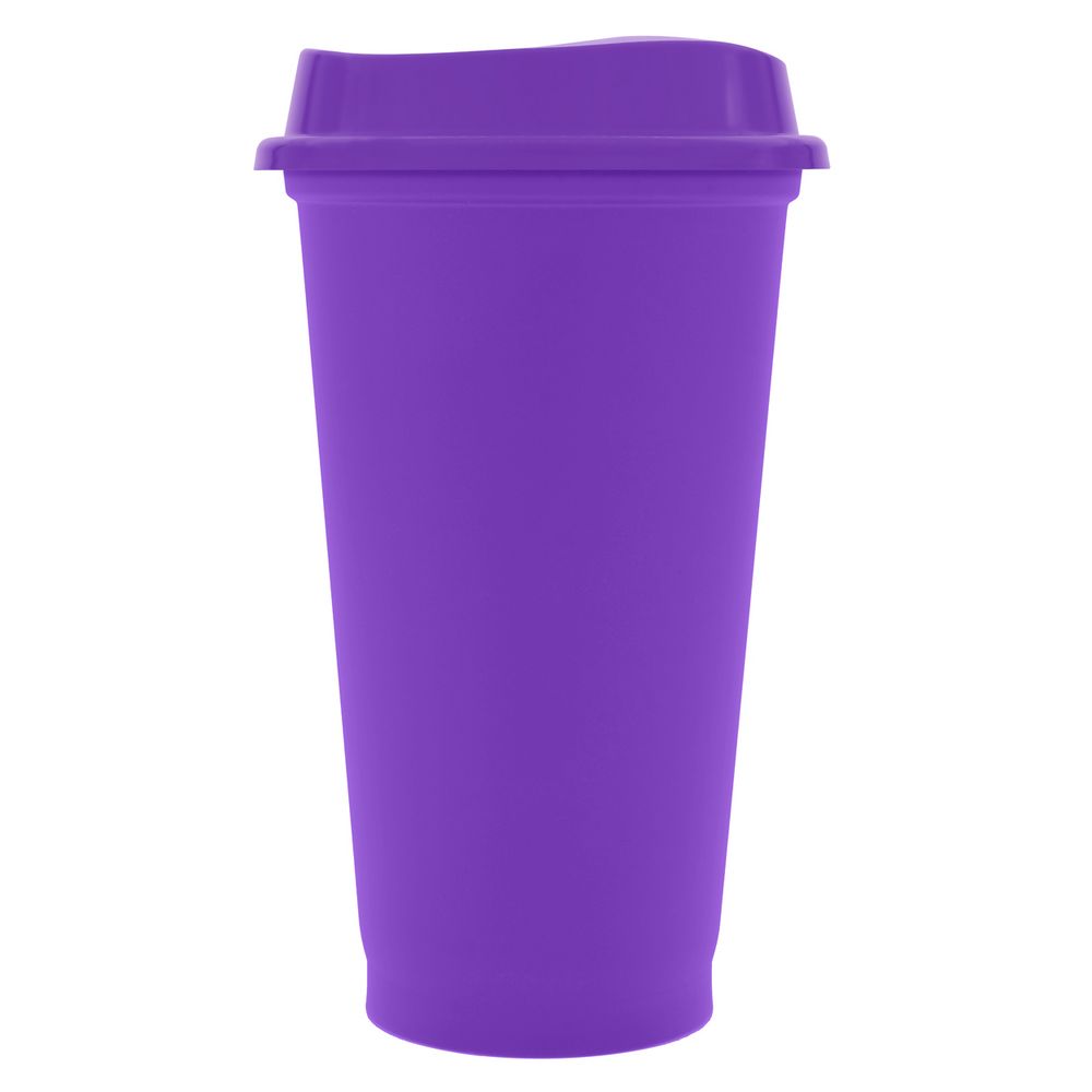 Стакан с крышкой Color Cap, фиолетовый с логотипом