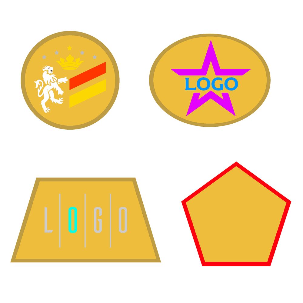 Шеврон из габардина Gabo L, желтый с логотипом