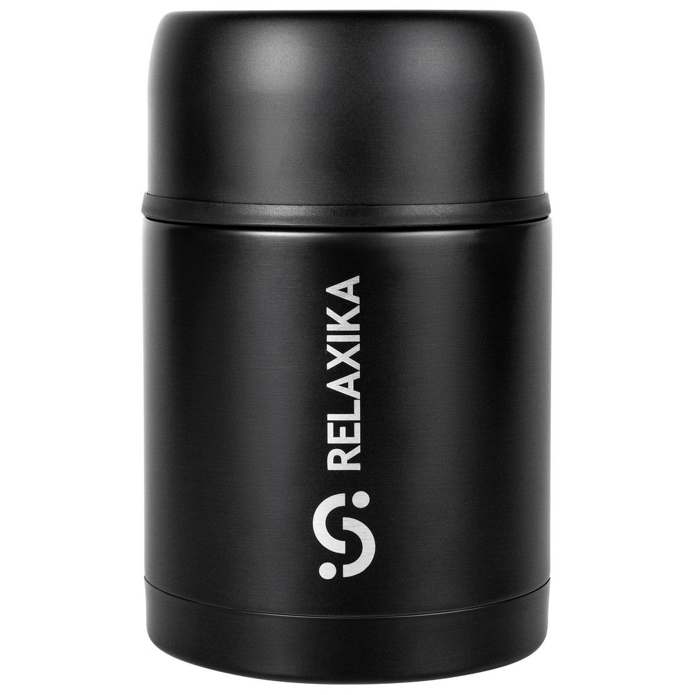 Термос для еды Relaxika 700, черный с логотипом