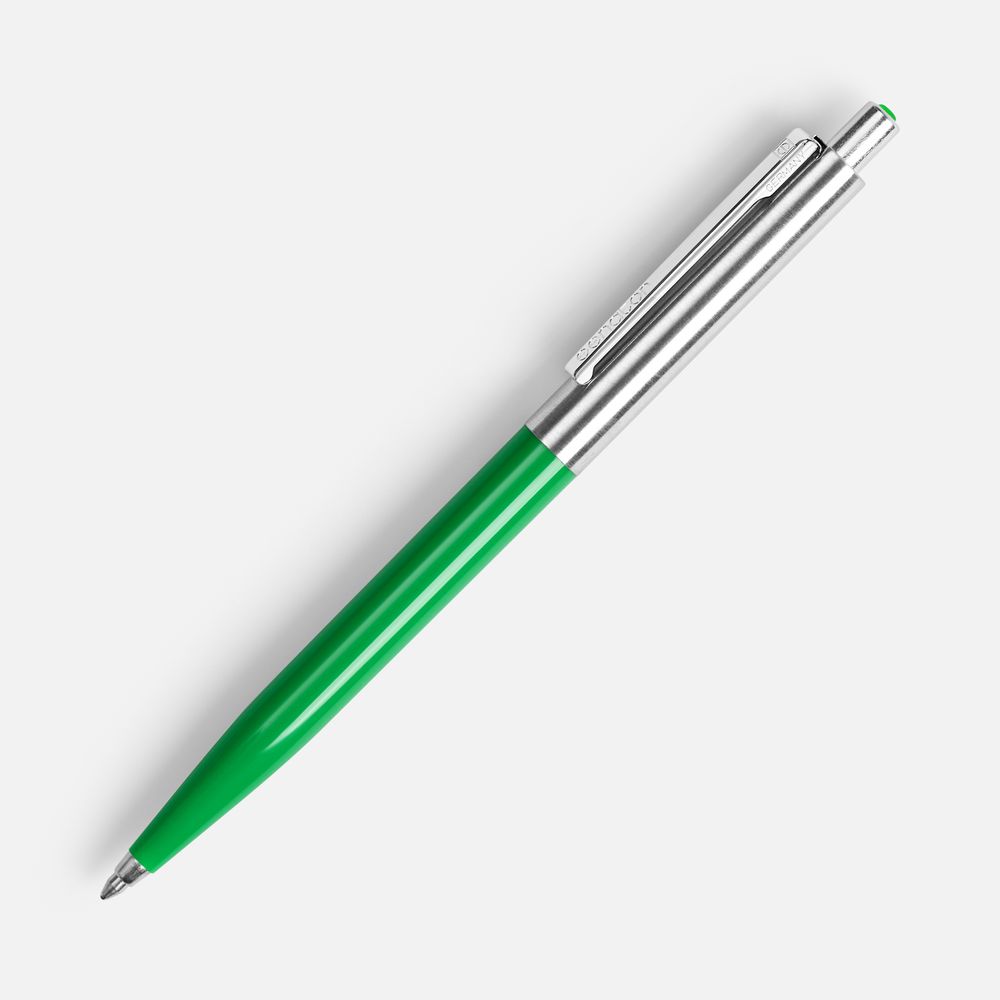 Ручка шариковая Senator Point Metal, ver.2, зеленая с логотипом