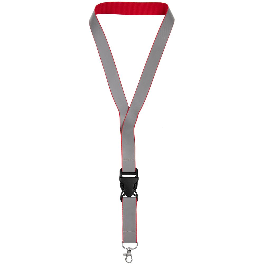 Лента светоотражающая Interlevel, красная с серым с логотипом