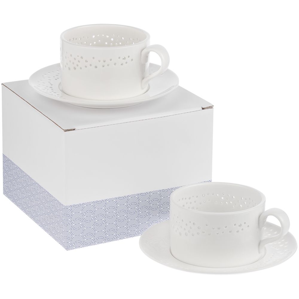 Набор Coralli Luziano на 2 персоны, белый с логотипом