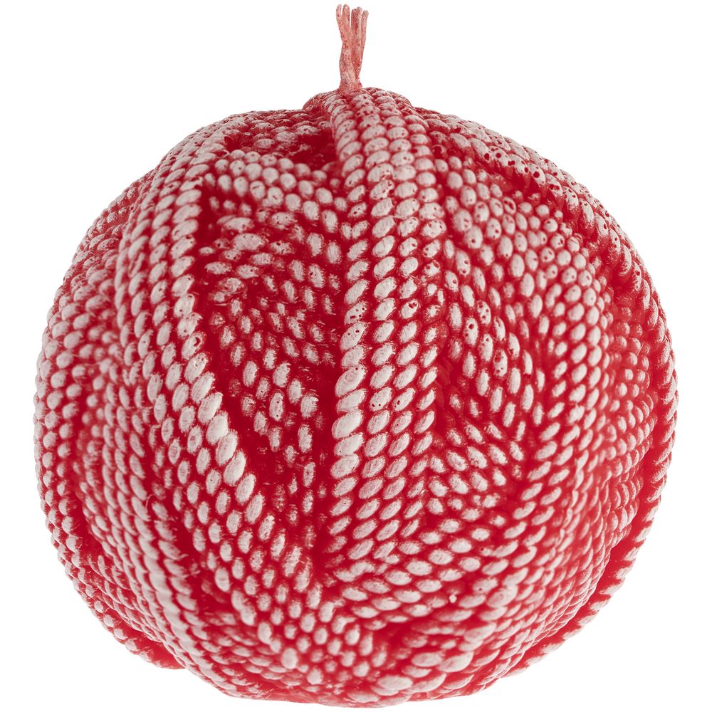 Свеча Kniteam, клубок, красный с логотипом