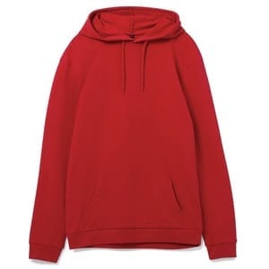 Толстовка с капюшоном унисекс Hoodie, красная с логотипом