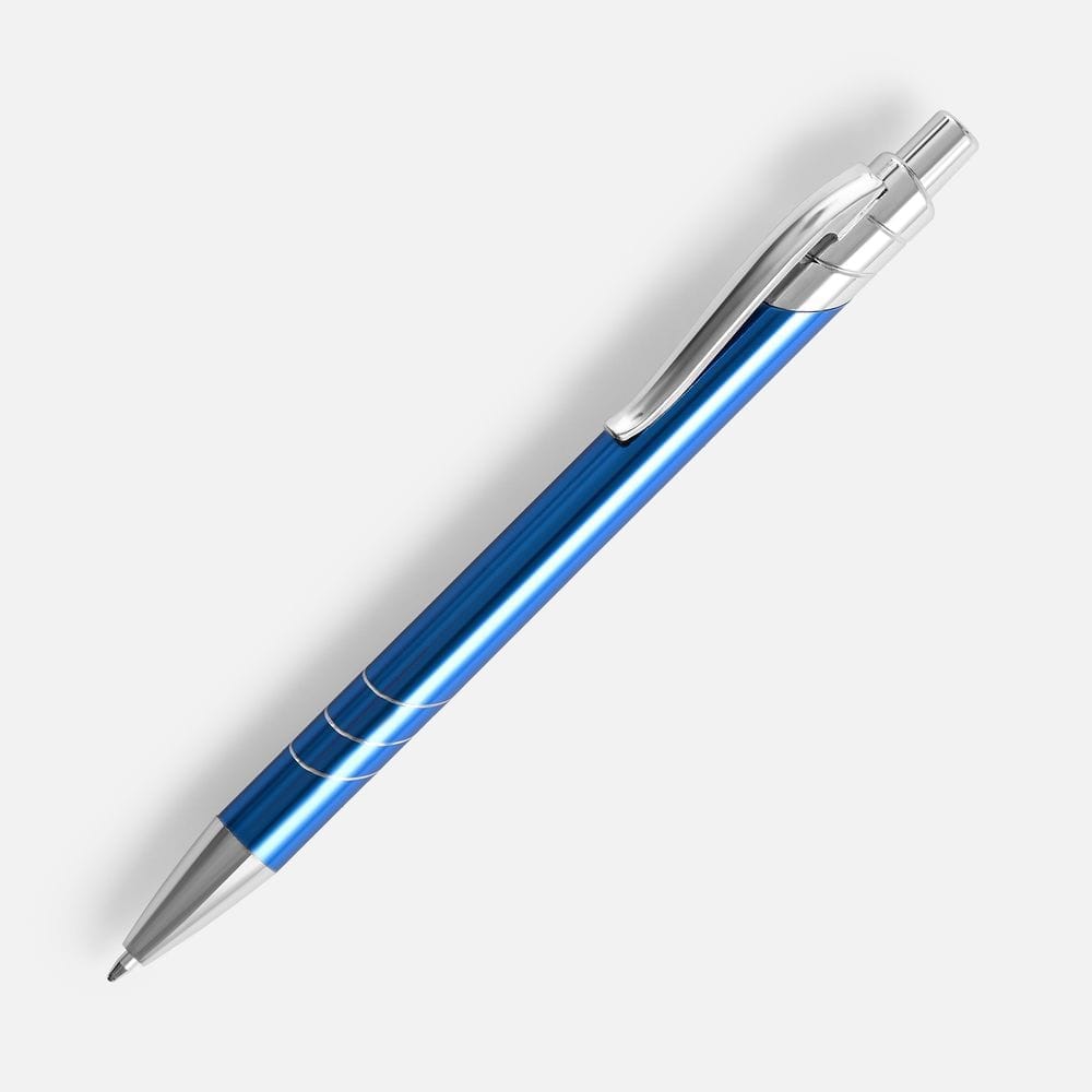 Ручка шариковая Undertone Metallic, синяя с логотипом