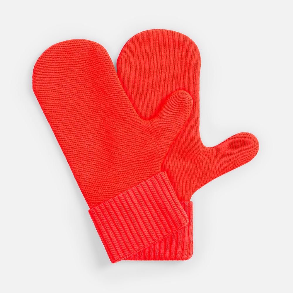 Варежки Yong, ярко-красные (кармин) с логотипом