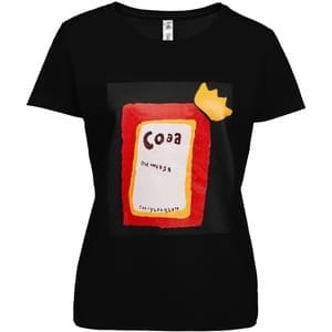 Футболка женская «Сода», черная с логотипом