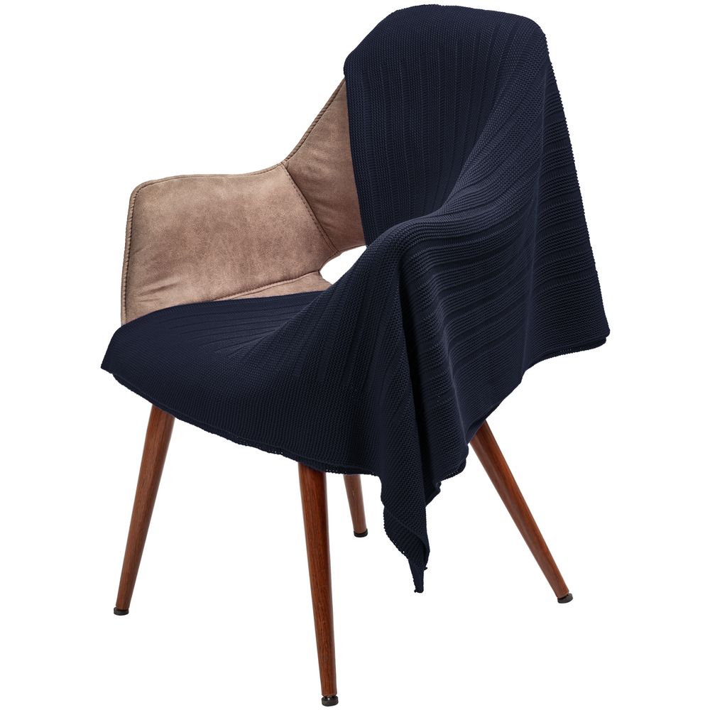 Плед Field, темно-синий с логотипом