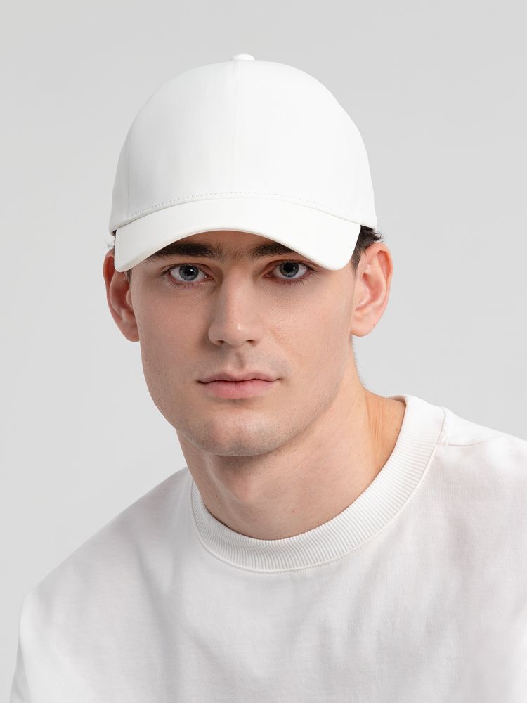Бейсболка Kosmos, белая с логотипом