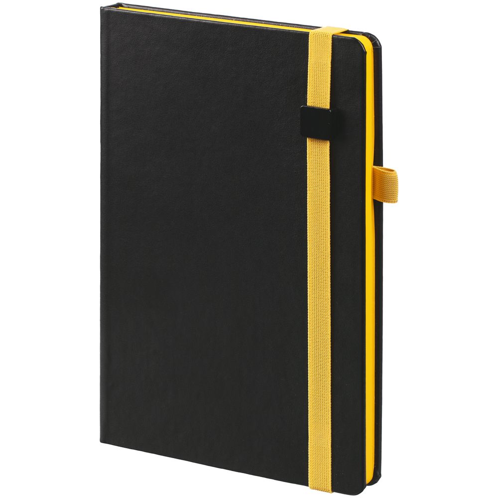 Ежедневник Ton Black, недатированный, черный с желтым с логотипом