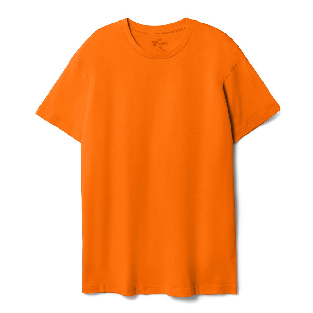 Футболка унисекс T-bolka 140, оранжевая с логотипом