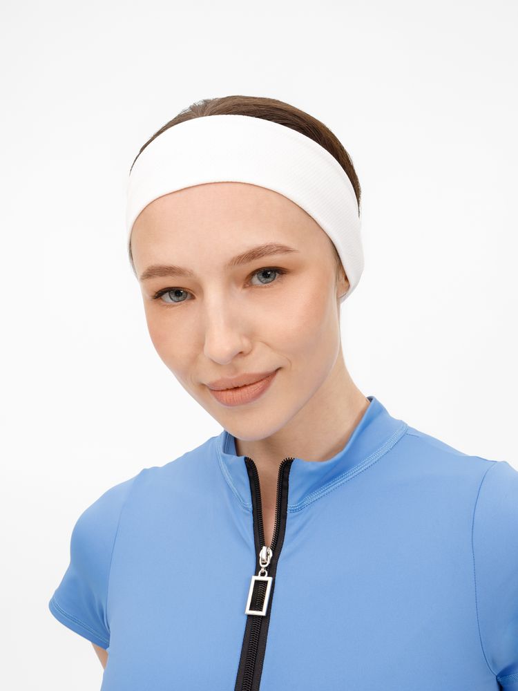 Охлаждающая повязка на голову Cool Head, белая с логотипом