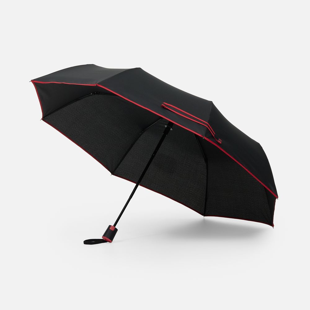 Зонт складной Edgeline, красный с логотипом
