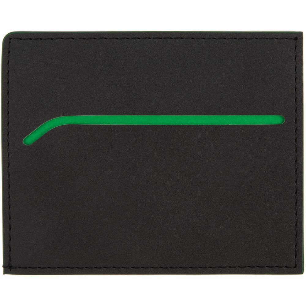 Картхолдер Multimo, черный с зеленым с логотипом