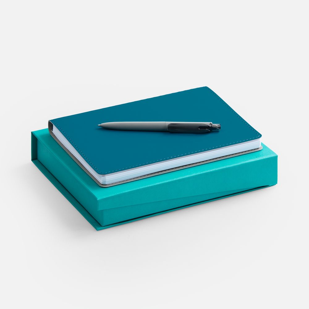 Набор Spring Shall, серый с бирюзовым с логотипом