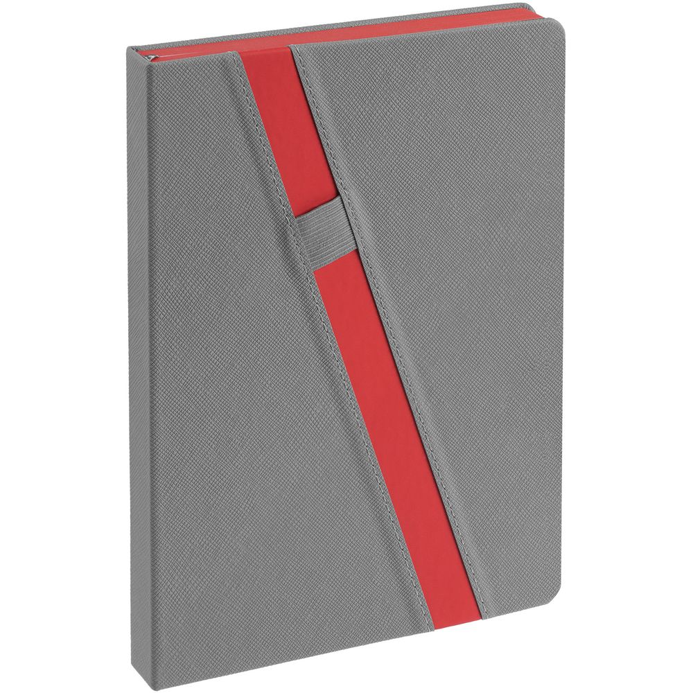 Ежедневник Rubikon на заказ, недатированный серо-красный с логотипом