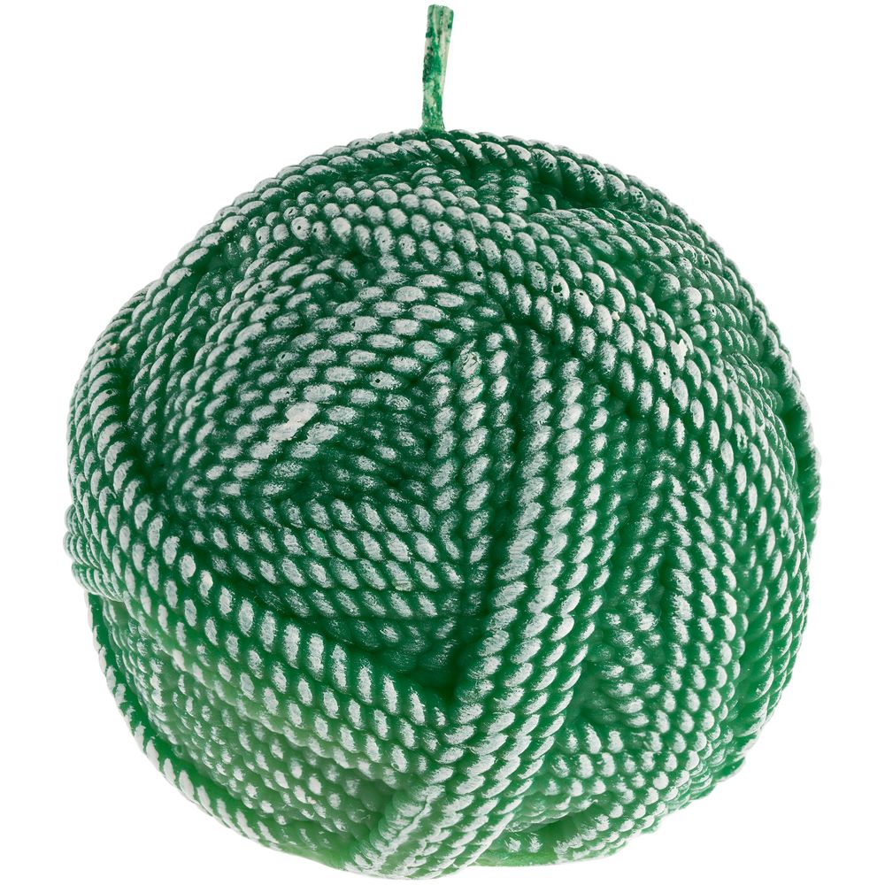 Свеча Kniteam, клубок, зеленый с логотипом